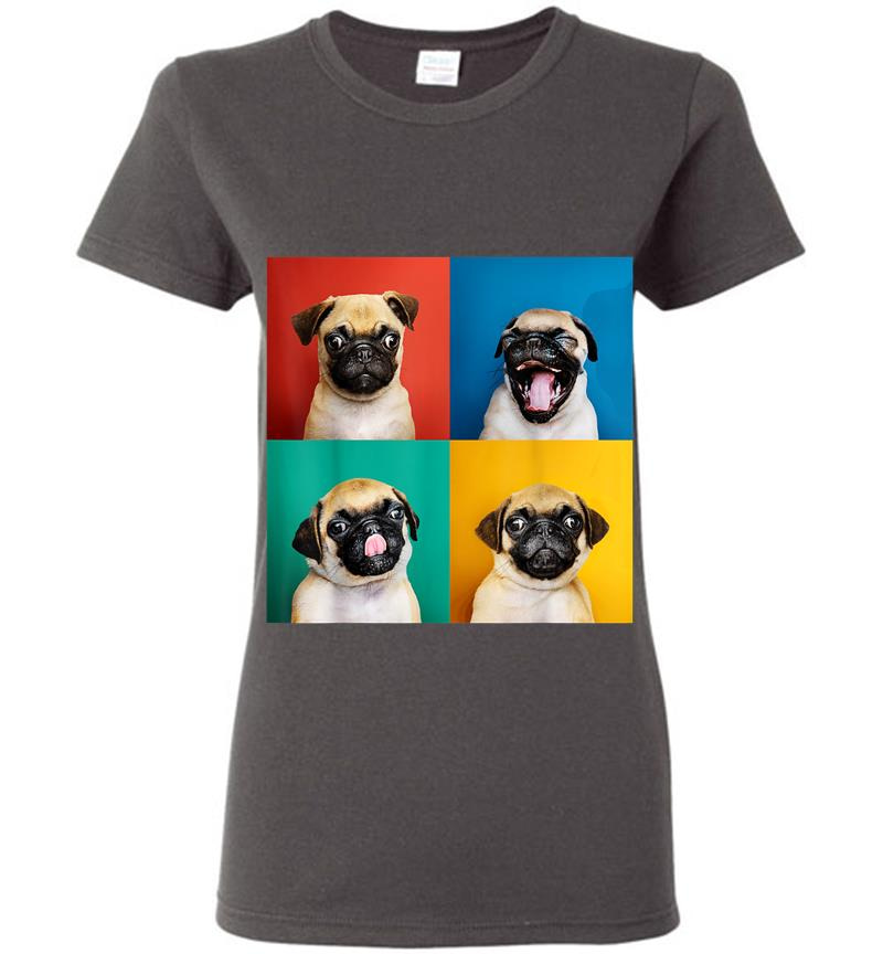 Inktee Store - Pug Puppy Portrait Photos Carlino For Dog Lovers Women T-Shirt Image