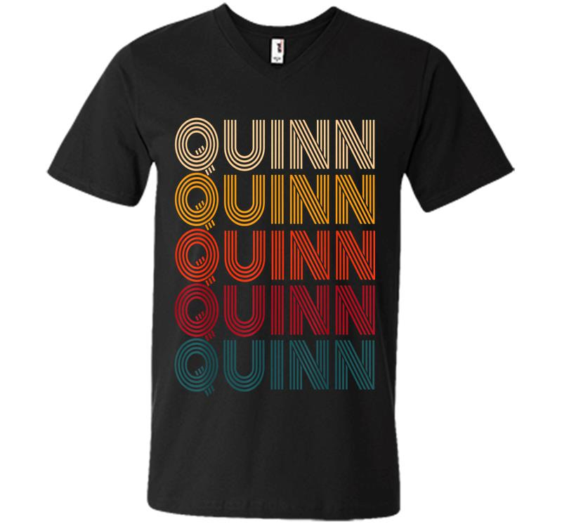 Quinn Retro Vintage Style Name V-Neck T-Shirt