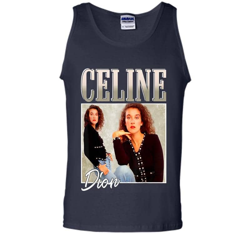 Inktee Store - Retro Celine Dion Legends Live Forever Funny Musician Mens Tank Top Image