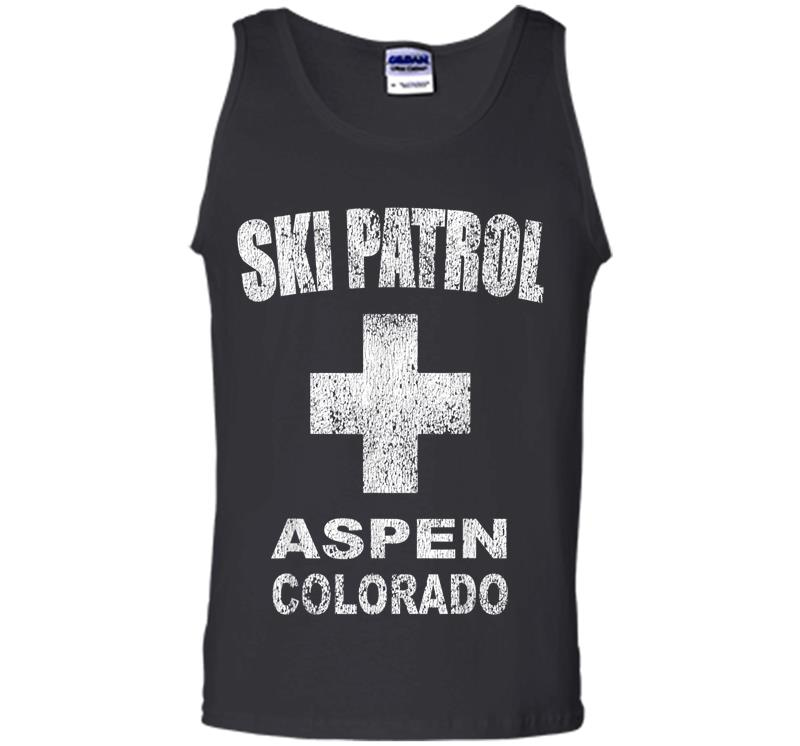 Inktee Store - Retro Official Aspen Colorado Ski Patrol Mens Tank Top Image