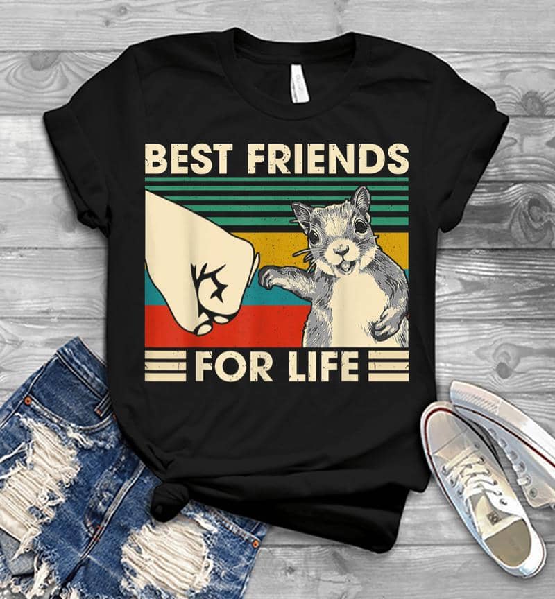 Retro Vintage Squirrel Best Friend For Life Fist Bump Men T-Shirt
