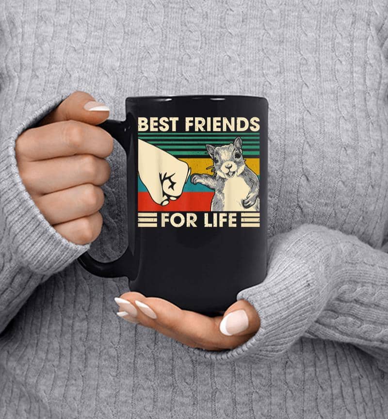 Retro Vintage Squirrel Best Friend For Life Fist Bump Mug