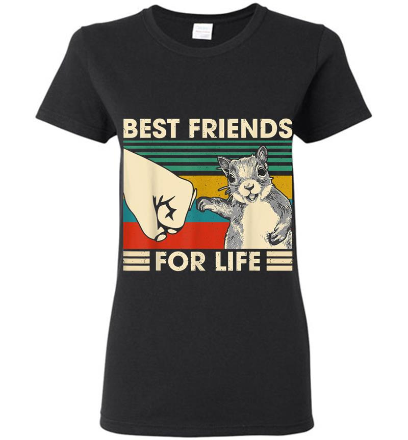 Retro Vintage Squirrel Best Friend For Life Fist Bump Women T-Shirt