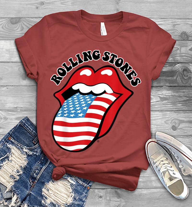 Inktee Store - Rolling Stones Official Vintage Us Tongue Mens T-Shirt Image