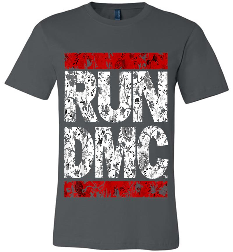 Run Dmc Official Floral Red Logo Premium T-Shirt