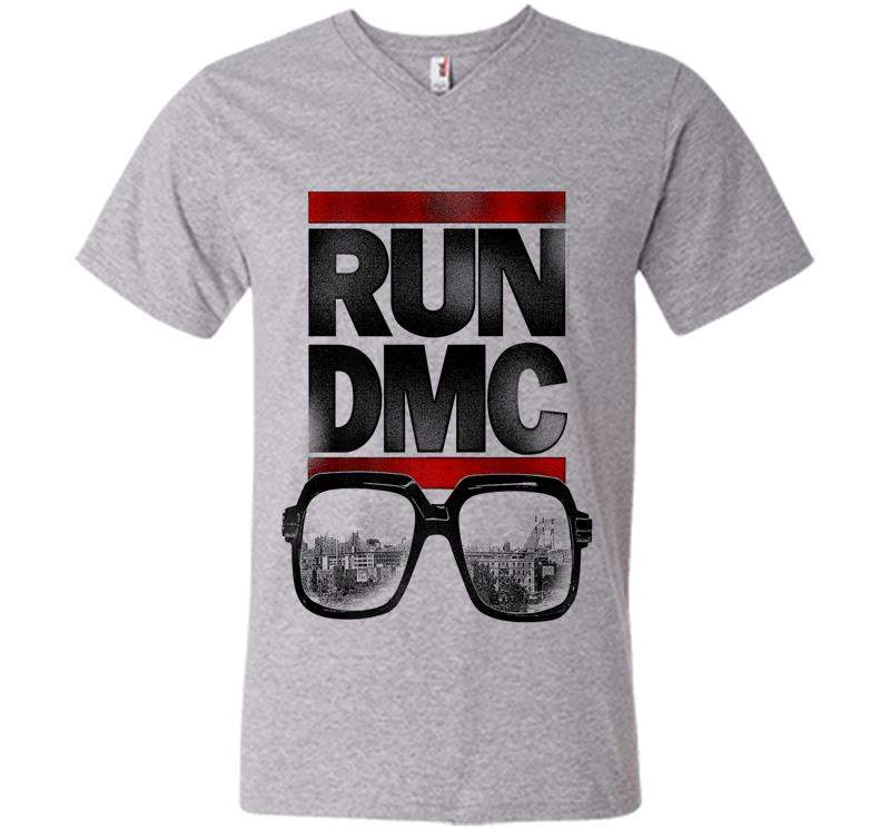 Inktee Store - Run Dmc Official Nyc Glasses Premium V-Neck T-Shirt Image