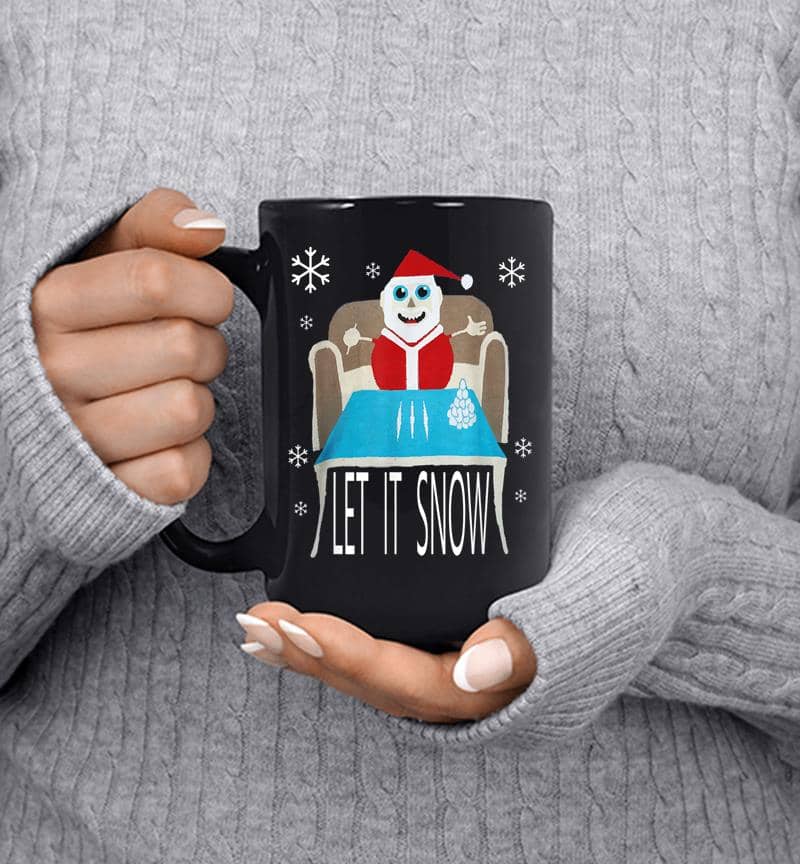 Santa Cocaine Let It Snow Christmas Sweater Gifts Mug