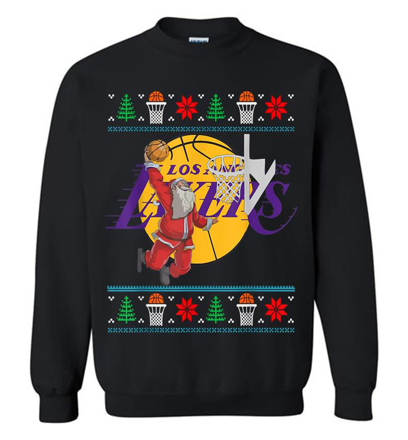 Santa Ugly Christmas Basketball Los Angeles Laker Sweatshirt