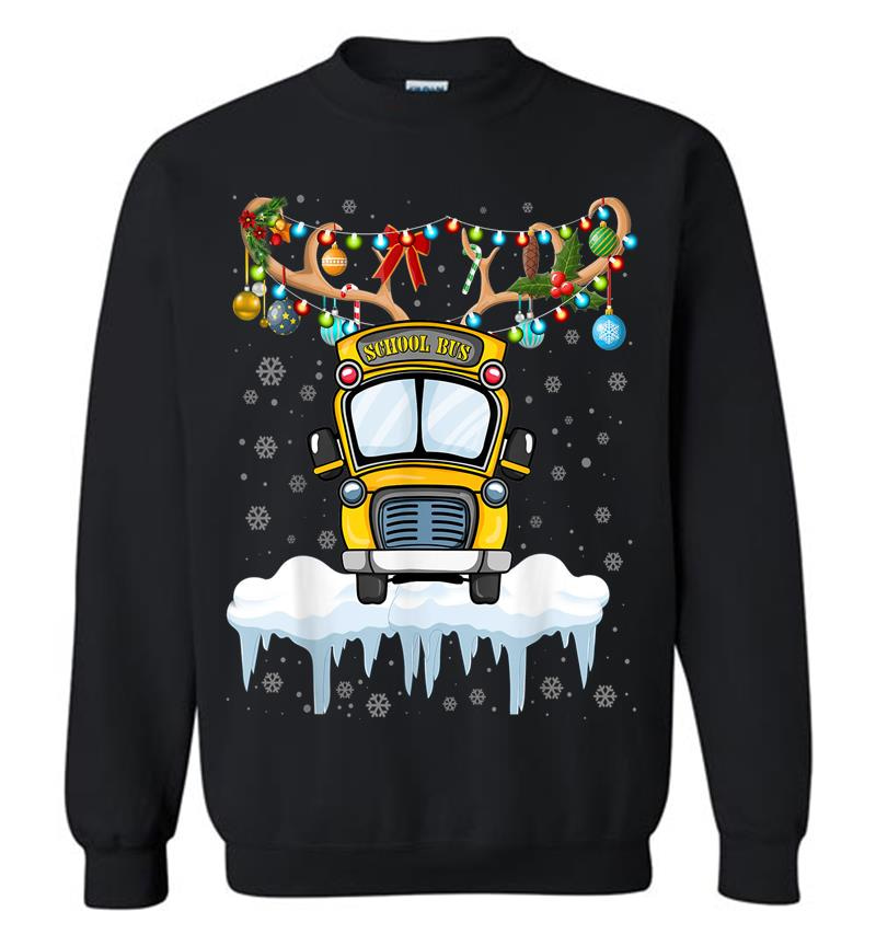 School Bus Driver Christmas Lights Funny Christmas School Sweatshirt