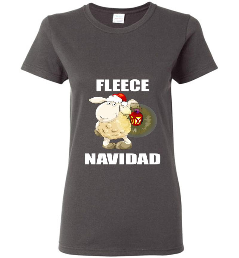 Inktee Store - Shaun The Sheep Santa Fleece Navidad Christmas Womens T-Shirt Image
