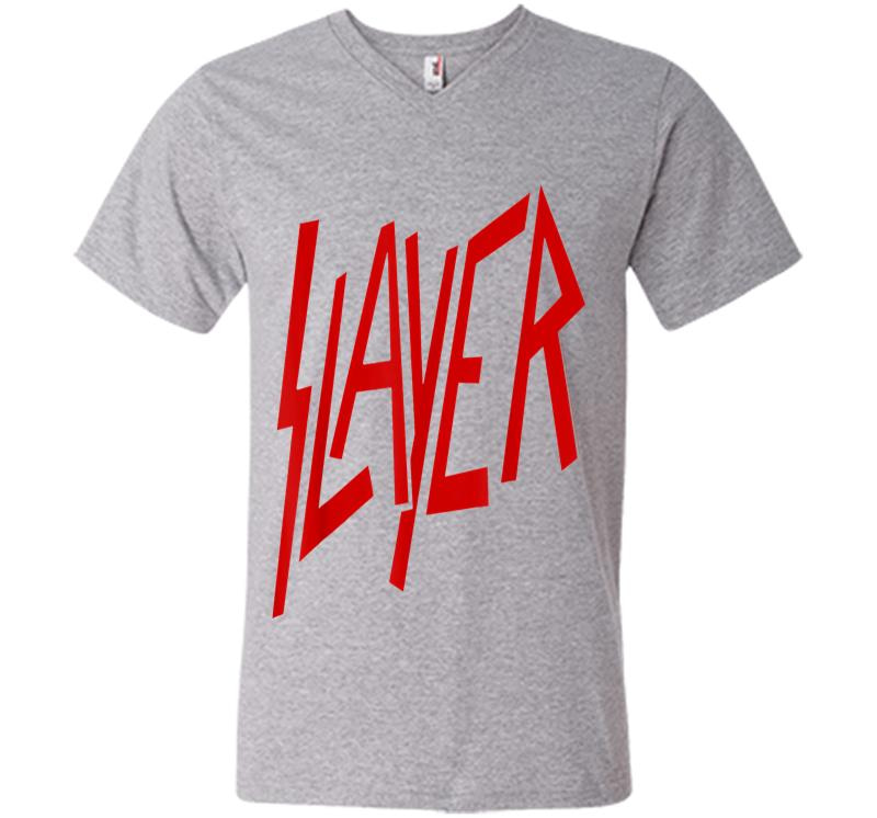 Inktee Store - Slayer Logo V-Neck T-Shirt Image