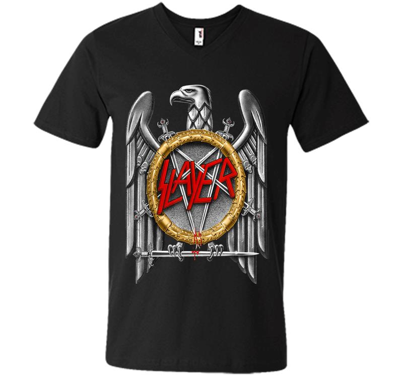 Slayer Silver Eagle V-Neck T-Shirt
