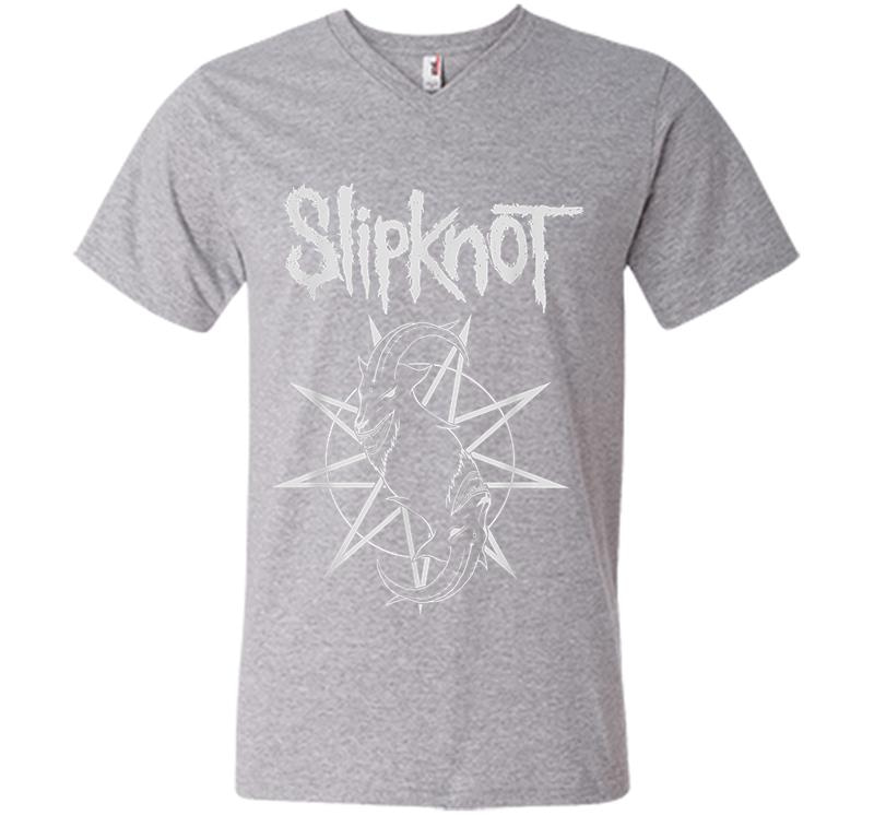 Inktee Store - Slipknot Official Goat Star Logo V-Neck T-Shirt Image