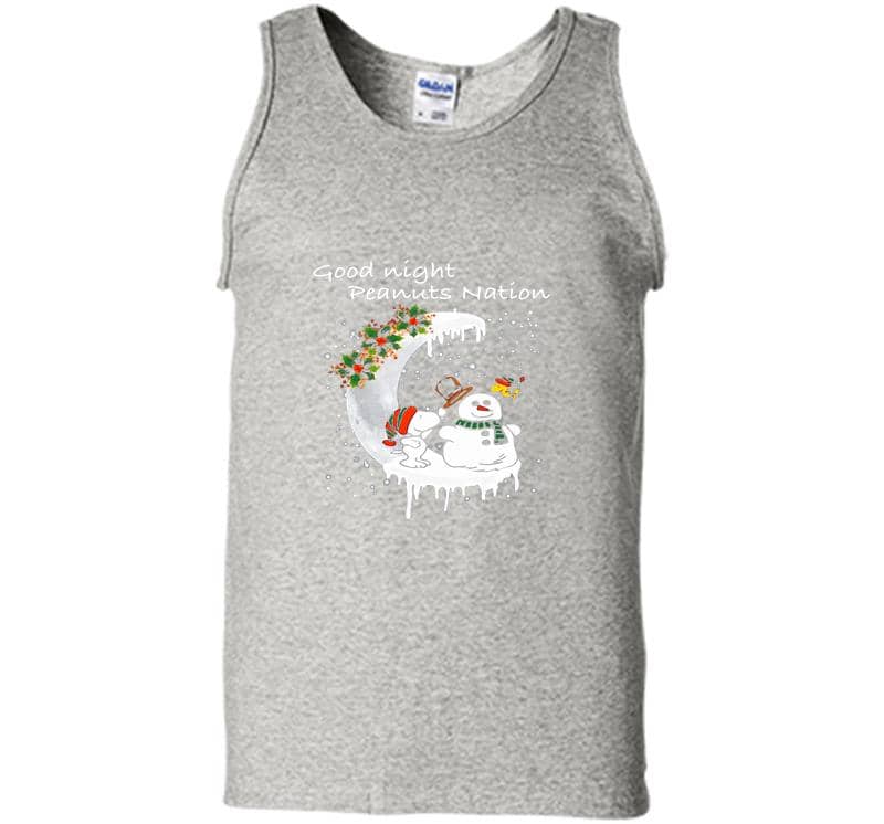 Snoopy And Snowman Good Night Peanuts Nation Christmas Mens Tank Top