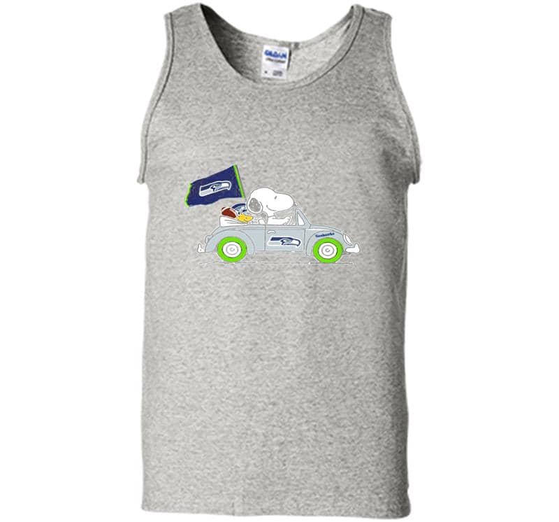 Snoopy Driver Jeep Seattle Seahawks Mens Tank Top