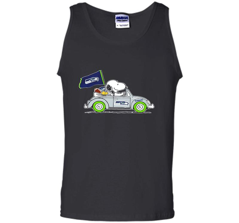 Inktee Store - Snoopy Driver Jeep Seattle Seahawks Mens Tank Top Image