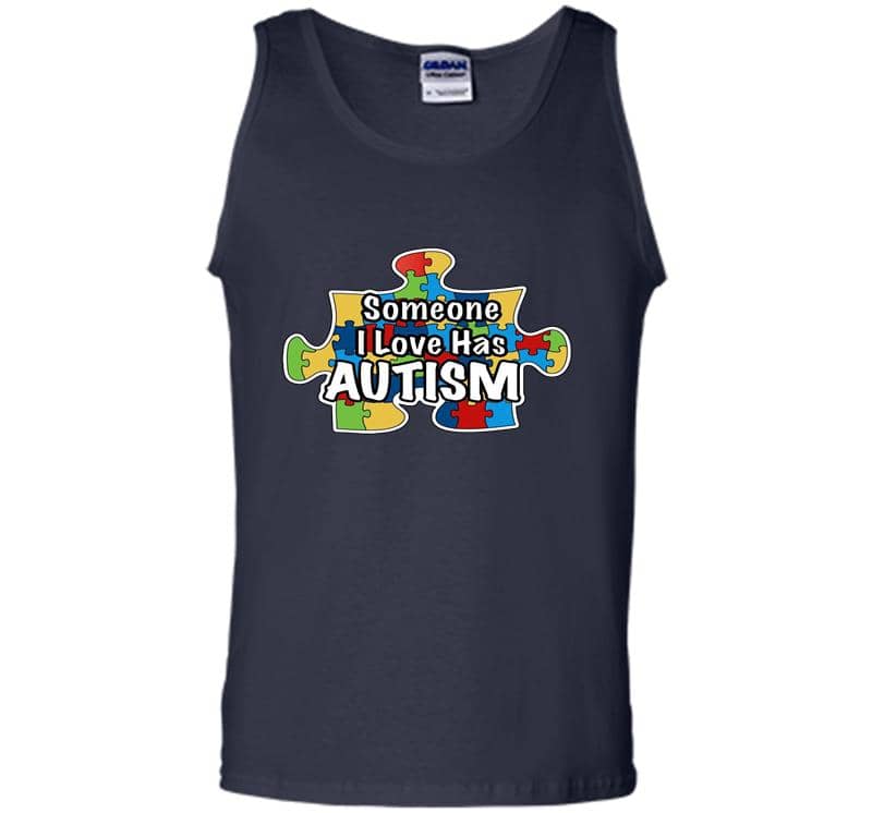 Inktee Store - Someone I Love Has Autism Mens Tank Top Image