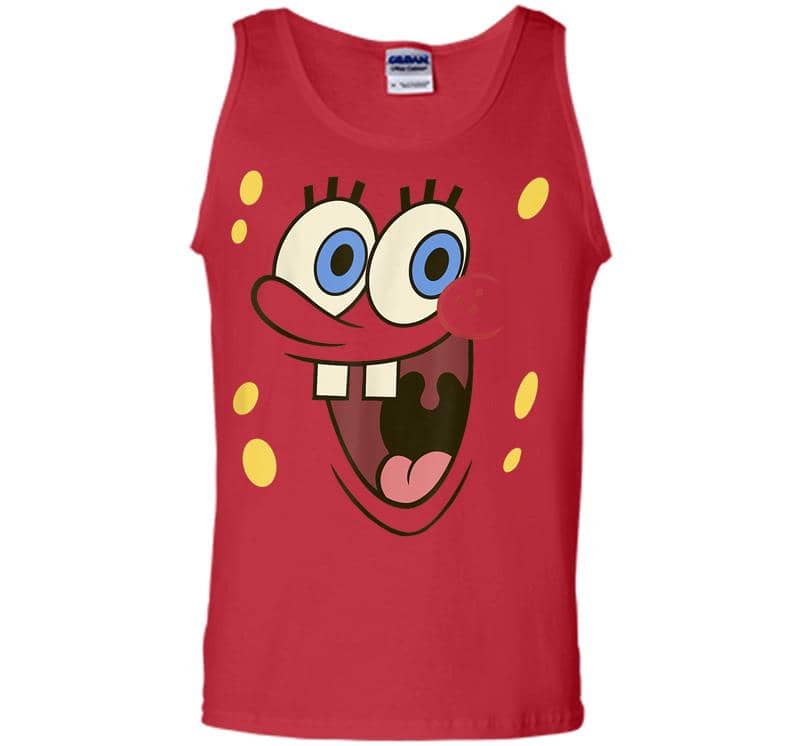 Inktee Store - Spongebob Squarepants Excited Big Face Men Tank Top Image