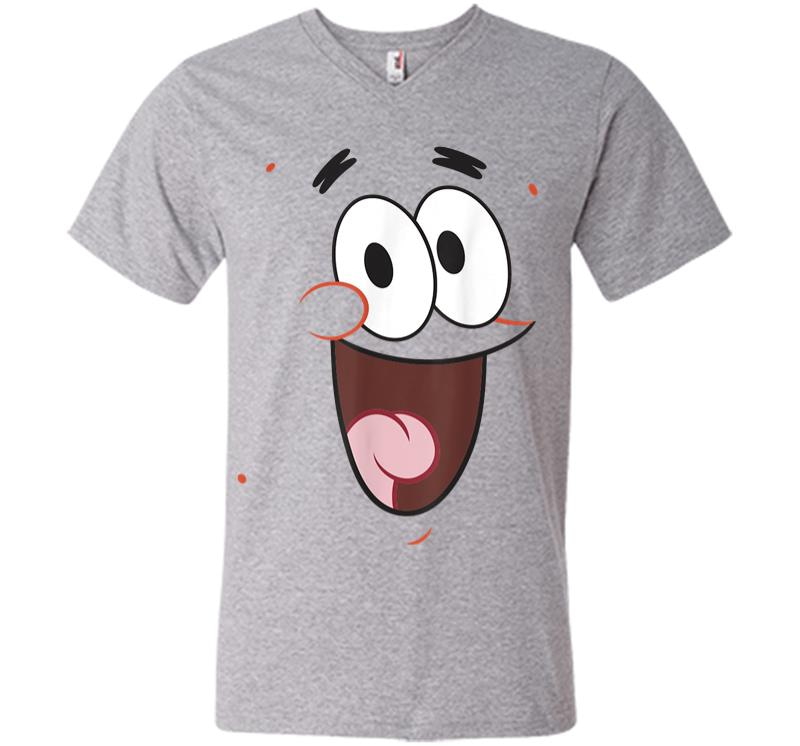 Inktee Store - Spongebob Squarepants Patrick Face Portrait V-Neck T-Shirt Image