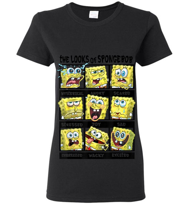 Spongebob Squarepants Multiple Looks Emotions Women T-Shirt