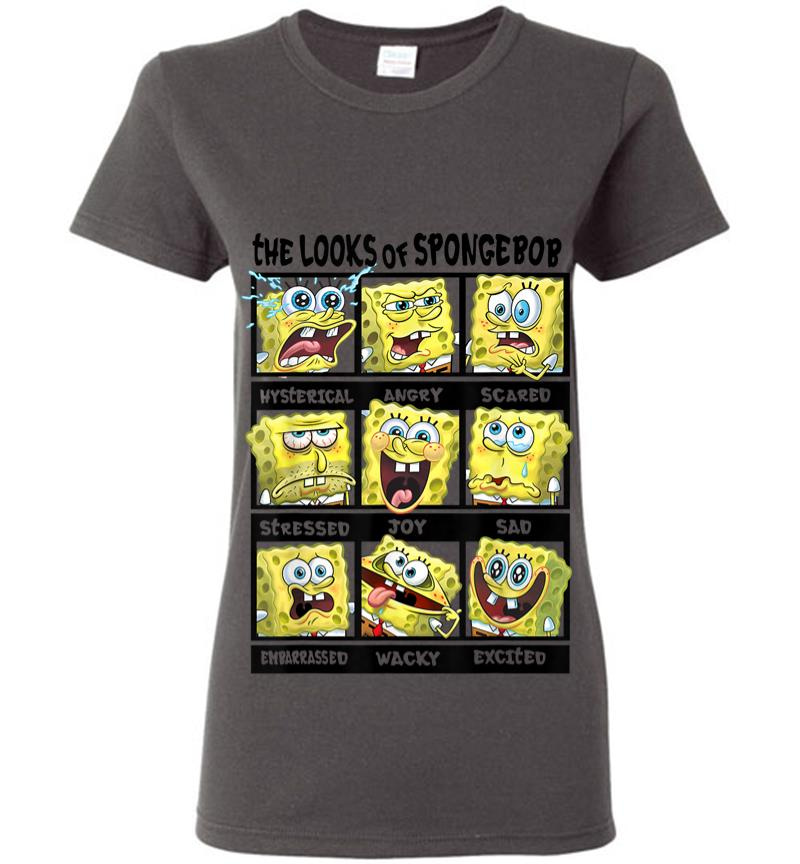 Inktee Store - Spongebob Squarepants Multiple Looks Emotions Women T-Shirt Image