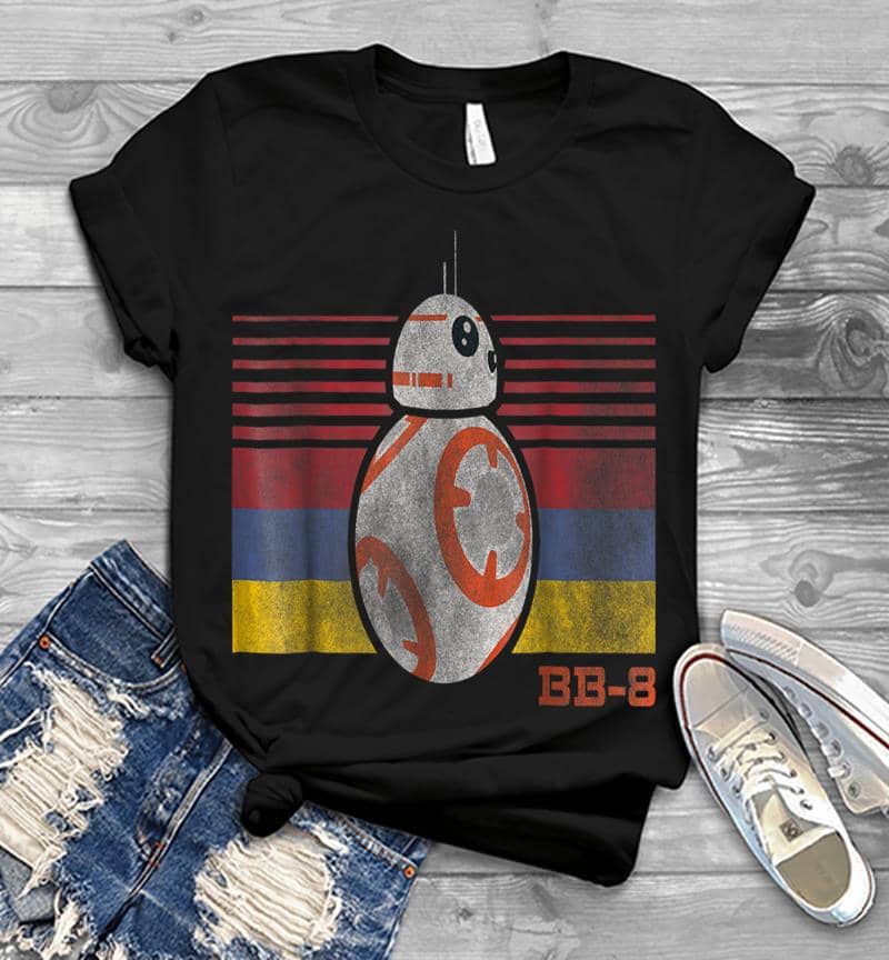 Star Wars Bb-8 Retro Stripes Episode 7 Graphic Mens T-Shirt