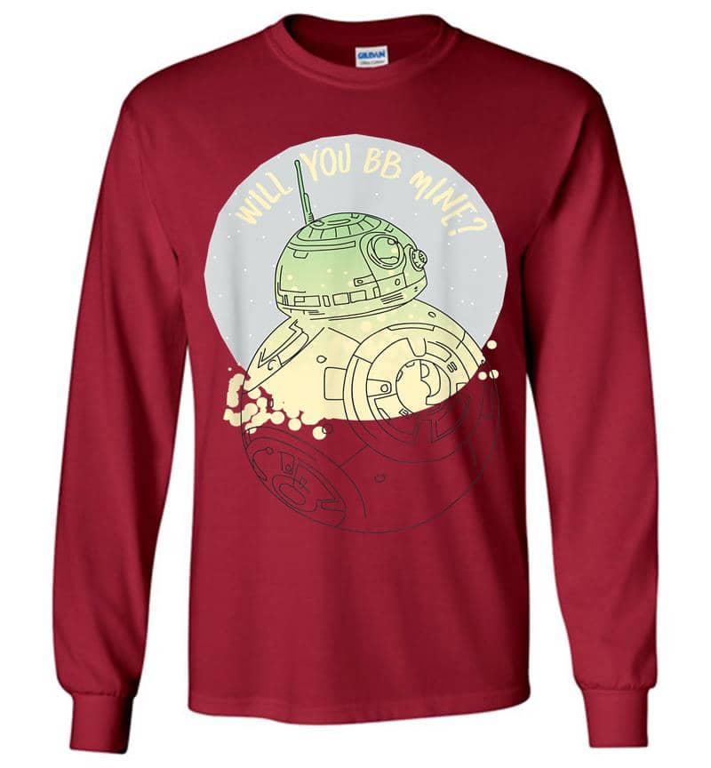 Inktee Store - Star Wars Bb-8 Will You Bb Mine Valentine'S Day Long Sleeve T-Shirt Image