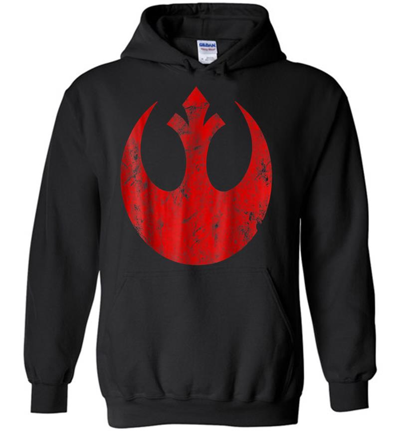 Star Wars Big Red Rebel Distressed Logo Graphic Hoodies