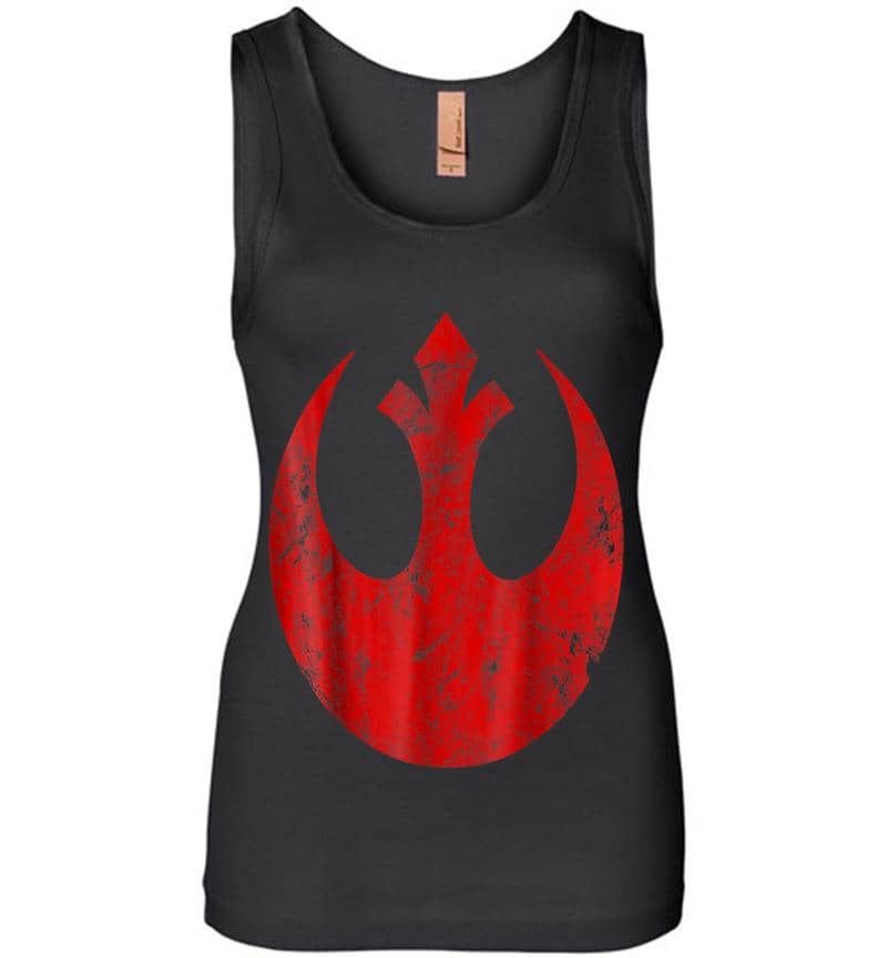 Star Wars Big Red Rebel Distressed Logo Graphic Womens Jersey Tank Top