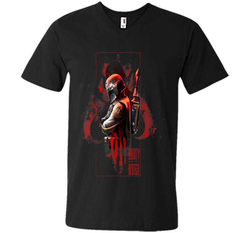 Star Wars Boba Fett Hunter Box Mandalorian Graphic V-Neck T-Shirt