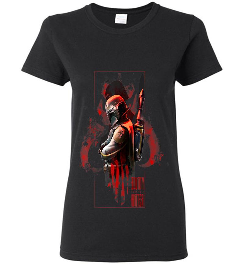 Star Wars Boba Fett Hunter Box Mandalorian Graphic Womens T-Shirt