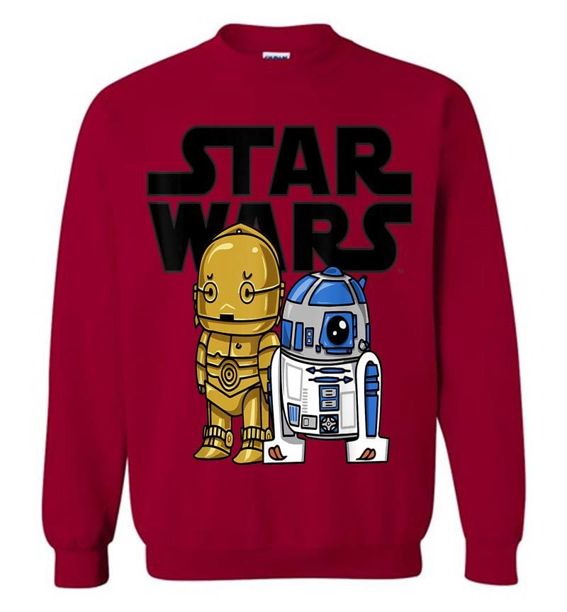 Inktee Store - Star Wars Boba R2-D2 And C-3Po Cute Cartoon Graphic Sweatshirt Image