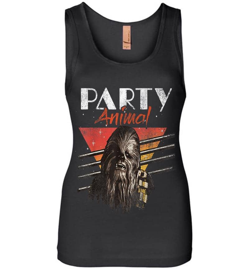 Star Wars Chewbacca Party Animal Vintage Graphic Womens Jersey Tank Top