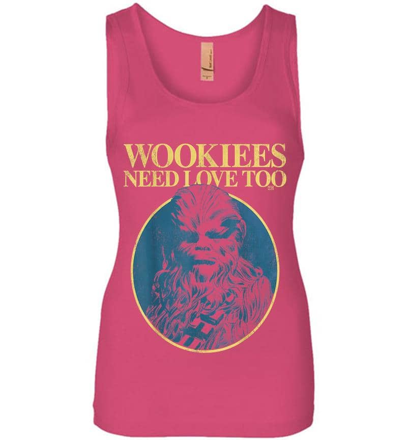 Inktee Store - Star Wars Chewbacca Wookiees Need Love Too Graphic Womens Jersey Tank Top Image