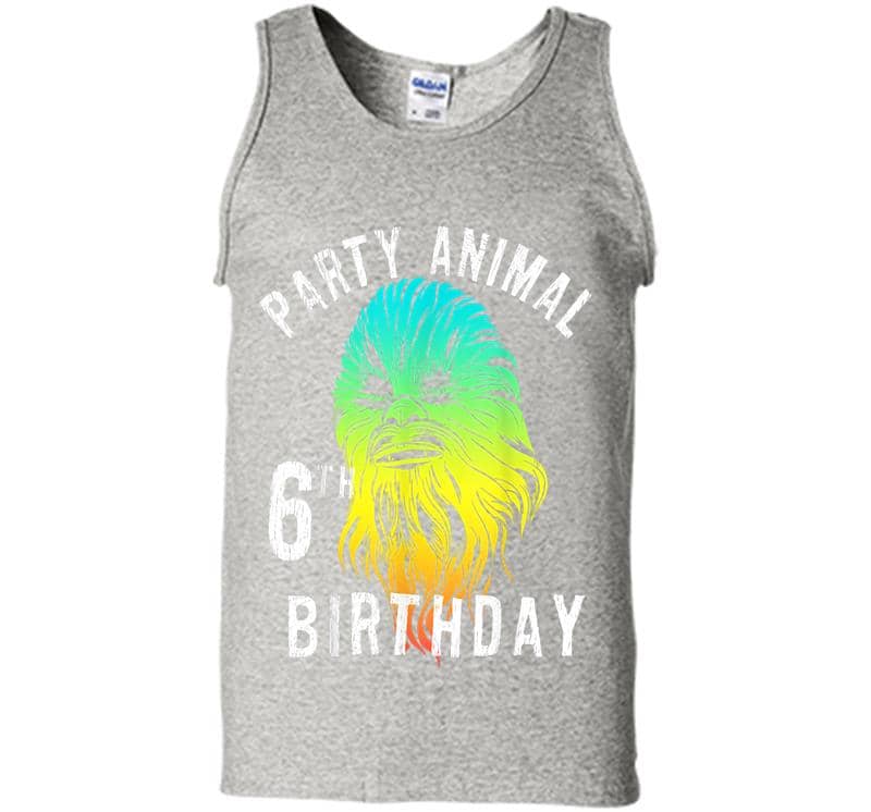 Star Wars Chewie Party Animal 6Th Birthday Color Portrait Mens Tank Top