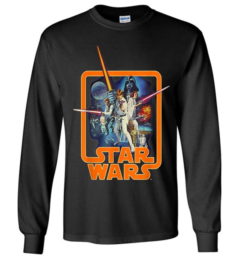 Star Wars Classic A New Hope Movie Badge Graphic Long Sleeve T-Shirt