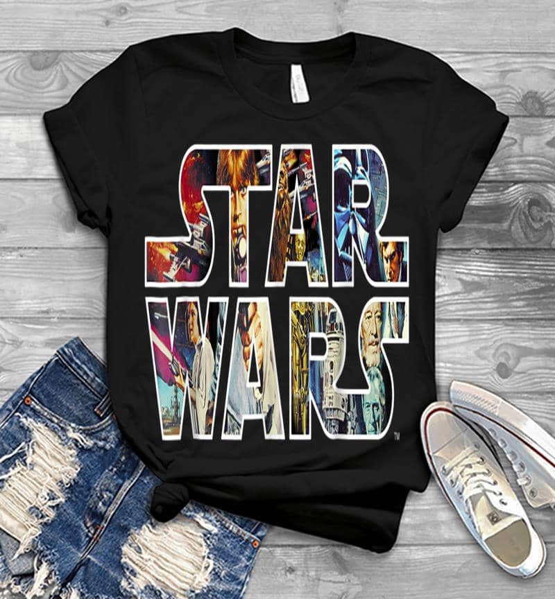 Star Wars Classic Movie Poster Logo Graphic Mens T-Shirt