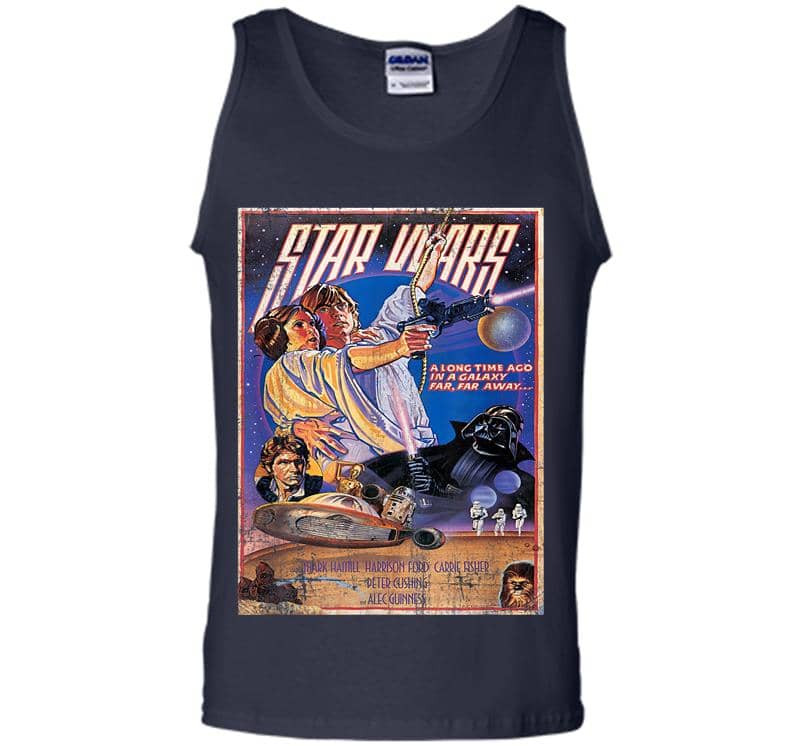 Inktee Store - Star Wars Classic Vintage Movie Poster Graphic Mens Tank Top Image