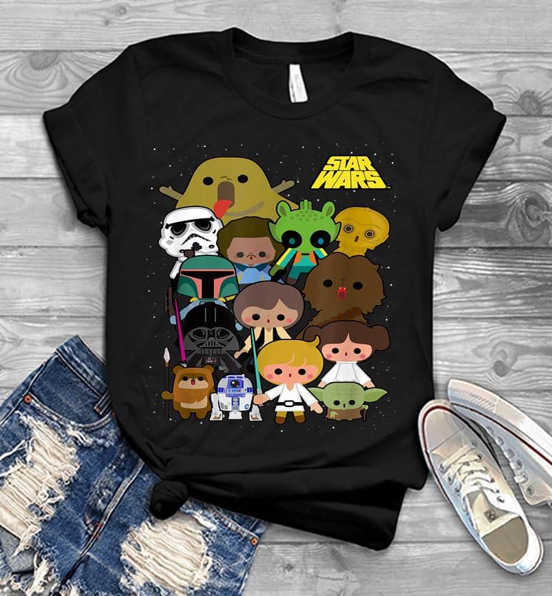 Star Wars Cute Cartoon Character Group Kawaii Mens T-Shirt
