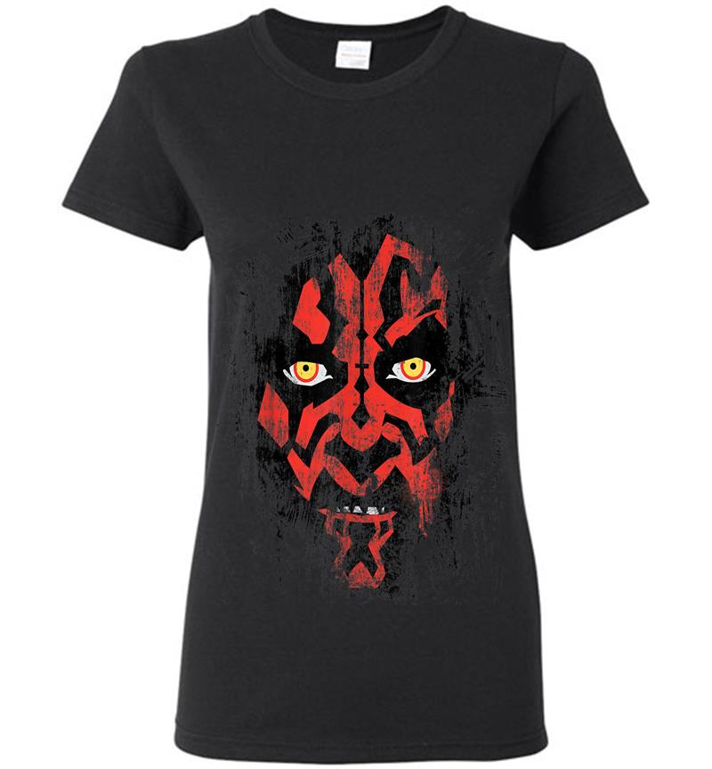 Star Wars Darth Maul Weathered Face Womens T-Shirt