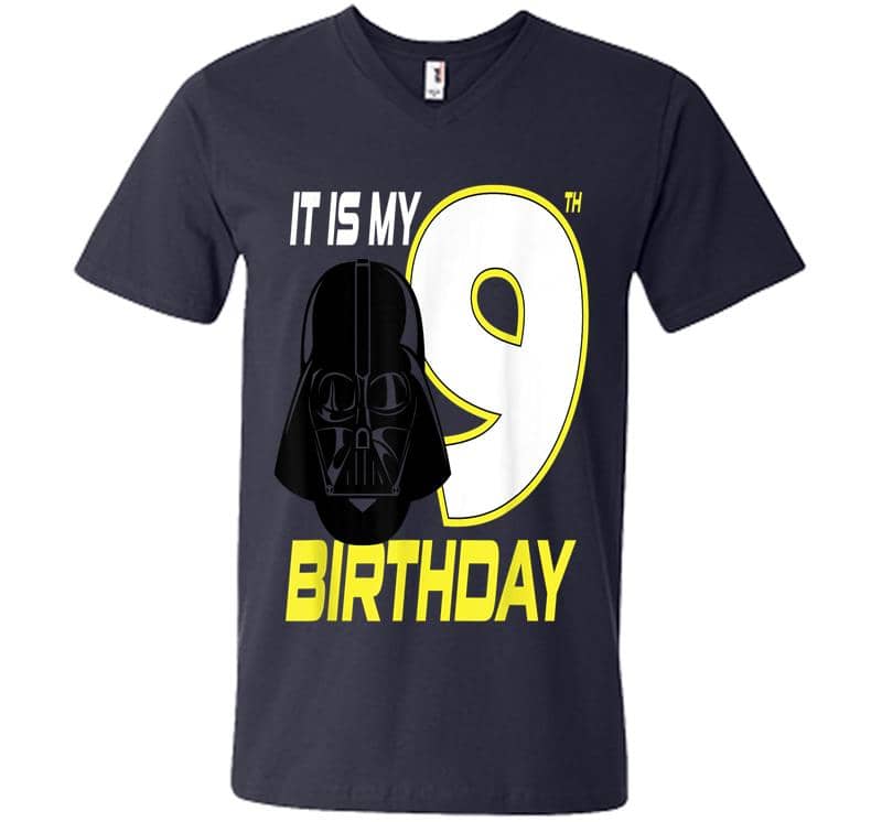 Inktee Store - Star Wars Darth Vader 9Th Birthday V-Neck T-Shirt Image