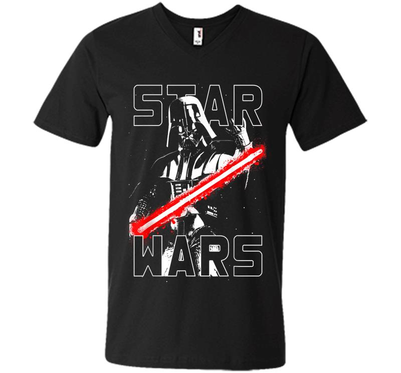 Star Wars Darth Vader Lightsaber Taunting Graphic V-Neck T-Shirt