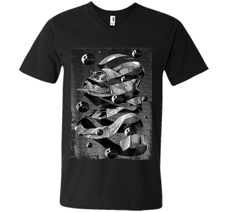 Star Wars Darth Vader Mc Escher Style Graphic V-Neck T-Shirt