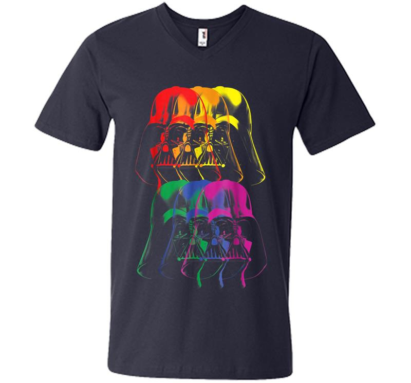 Inktee Store - Star Wars Darth Vader Rainbow Darkside Pride Graphic V-Neck T-Shirt Image