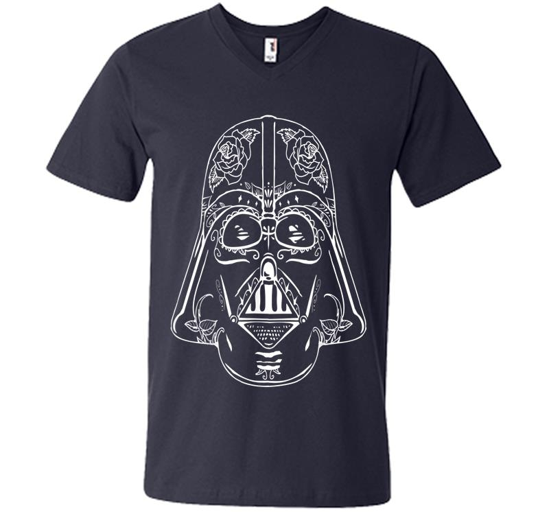 Inktee Store - Star Wars Darth Vader Sugar Skull Classic Graphic V-Neck T-Shirt Image