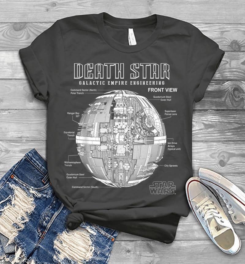 Inktee Store - Star Wars Death Star Empire Engineering Diagram Mens T-Shirt Image