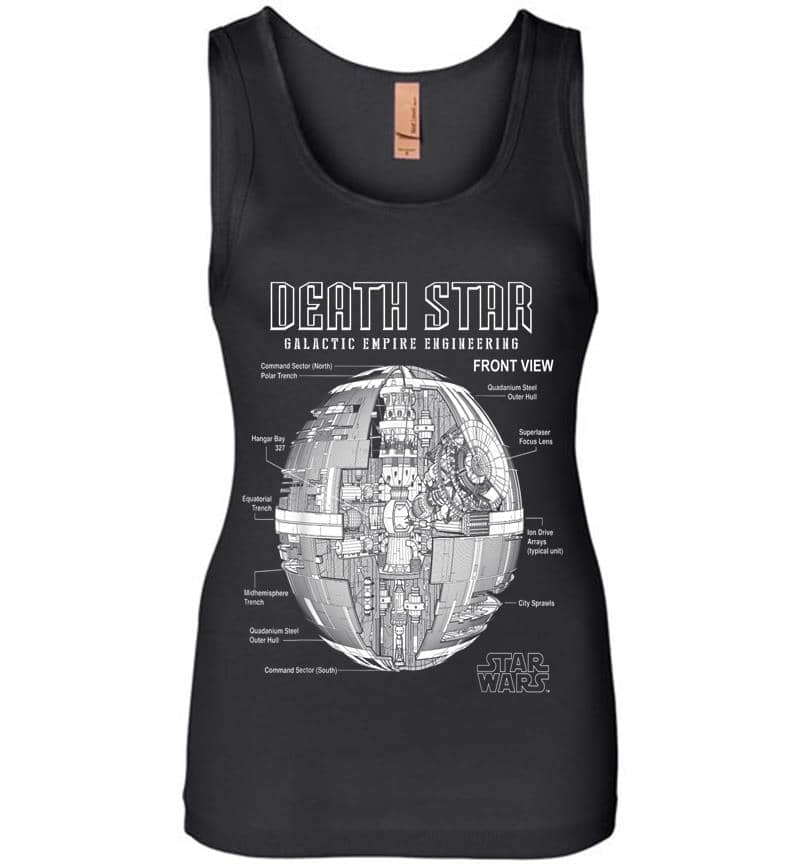 Star Wars Death Star Empire Engineering Diagram Womens Jersey Tank Top