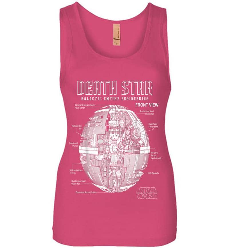 Inktee Store - Star Wars Death Star Empire Engineering Diagram Womens Jersey Tank Top Image
