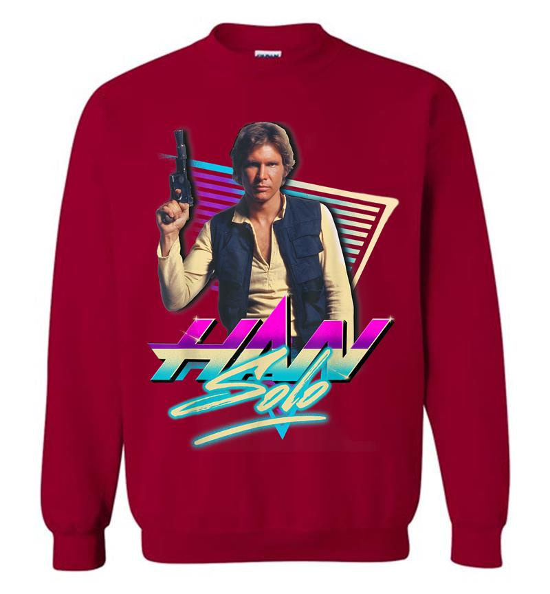 Inktee Store - Star Wars Han Solo Eighties Retro Poster Sweatshirt Image