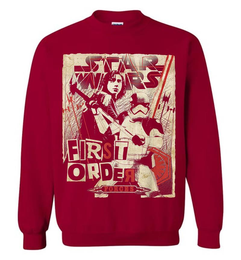 Inktee Store - Star Wars Last Jedi First Order Cutout Grunge Poster Sweatshirt Image